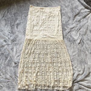 Romantic Cream Lace Maxi Skirt Size Large (runs small)